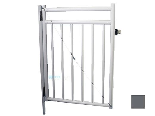 Saftron Self Closing Gate with Standard Latch For 2400 Series Fencing | 48" H x 36" W | Graphite Gray | FG-2401-4836-GG