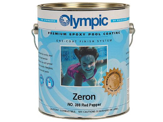 Olympic Zeron Epoxy Pool Paint Kit | Paint + Catalyst 1-Gallon | Red Pepper | 396 G 396-GL