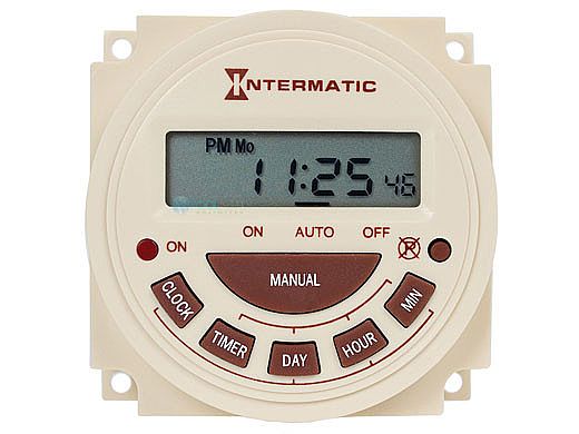 Intermatic PB300 Series 7-Day Electronic Panel Mount Timer | SPST 240V | PB374E