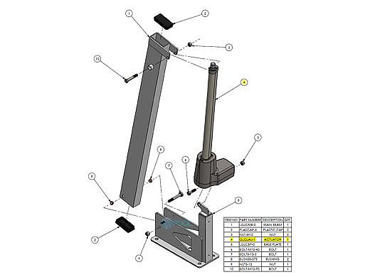 Global Lift Corp Legend Series Lift Actuator | GLCLAU-1