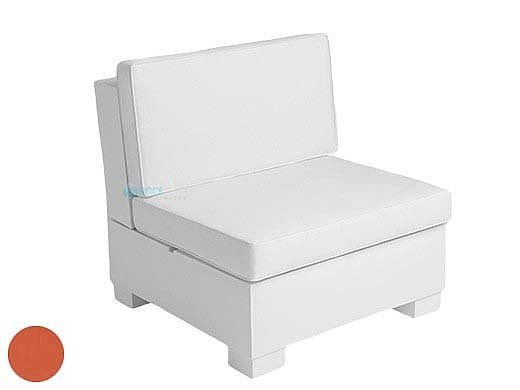Ledge Lounger Signature Collection Sectional | Middle Piece White Base | Tuscan Premium 1 Fabric Cushion | LL-SG-S-M-SET-W-P1-4677