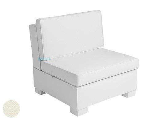 Ledge Lounger Signature Collection Sectional | Middle Piece White Base | Oyster Standard Fabric Cushion | LL-SG-S-M-SET-W-STD-4642