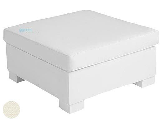 Ledge Lounger Signature Collection Sectional | Ottoman Piece White Base | Oyster Standard Fabric Cushion | LL-SG-S-O-SET-W-STD-4642
