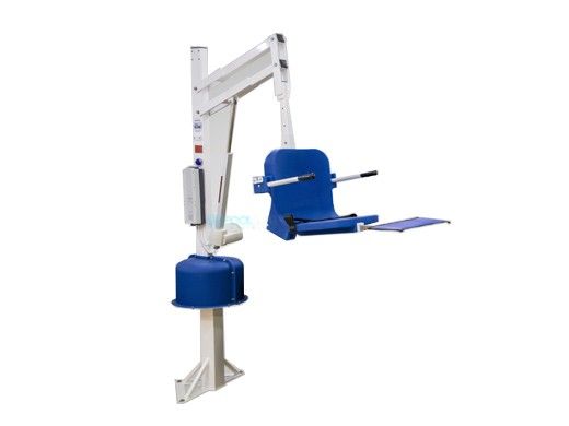 Aqua Creek Spa Lift Ultra | No Anchor | White Powder Coat with Blue Seat | F-005SLU