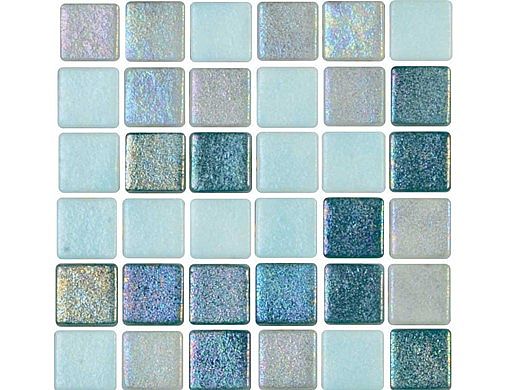 National Pool Tile Tribeca 1x1 Glass Tile | Light Marine Non Skid | TRI-LTMARINE-NS
