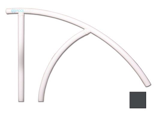Saftron Triton Series Return to Deck Mounted Handrail | .25" Thickness 1.90" OD | 44" W x 36" H | Graphite Gray | TRTD-144-GG