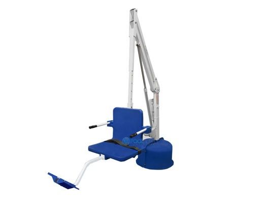 Aqua Creek Revolution Deep Draft Pool Lift | No Anchor | White Powder Coat with Blue Seat | F-702RLNA-DD