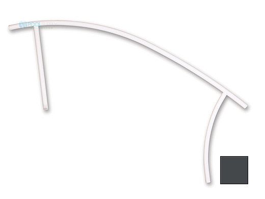 Saftron Triton Series Deck to Pool Mounted Handrail | .25" Thickness 1.90" OD | 60" W x 35" H | Graphite Gray | TDTP-160-GG