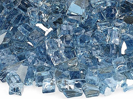 American Fireglass One Fourth Inch Premium Collection | Blue Reflective Fire Glass | 10 Pound Jar | AFF-PABLRF-J