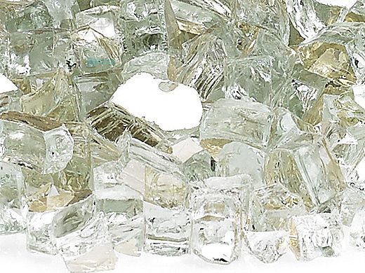 American Fireglass One Fourth Inch Premium Collection | Platinum Reflective Fire Glass | 10 Pound Jar | AFF-PLATRF-J