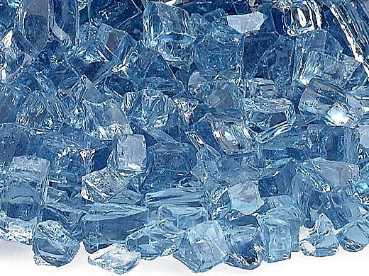 American Fireglass One Fourth Inch Classic Collection | Blue Fire Glass | 10 Pound Jar | AFF-PABL-J