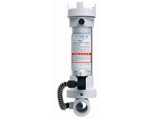 AquaStar ChemStar Clear In-line Automatic Chlorinator | 2" Union 2" Sockets x 2" Spigot | CH100CLR2