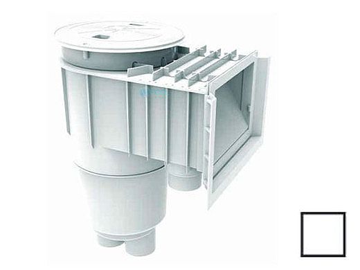 Flow Star Skimmer with Waterstop Face, Float Assembly, Basket, Round Lid, Collar and Ozone Port | White | SKR101-OZ