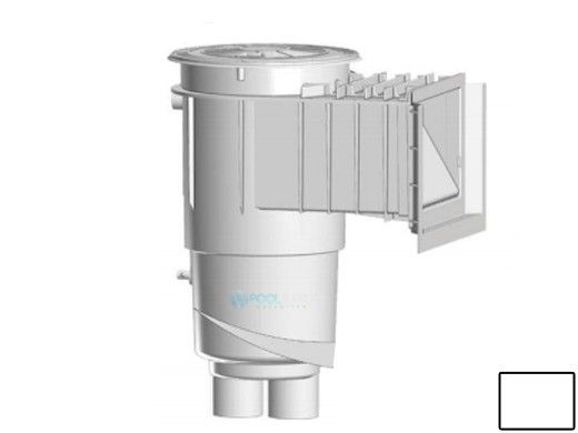 AquaStar Flow Star Water Bonded Skimmer with Water Stop Face, Float Assembly, Basket, Lid and Adjustable Collar | White | SKR15101