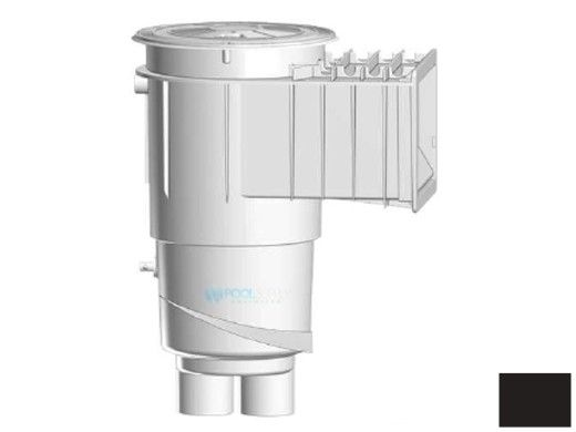 AquaStar Flow Star Water Bonded Skimmer with Flush Face, Float Assembly, Basket, Lid and Adjustable Collar | Black | SKR17102