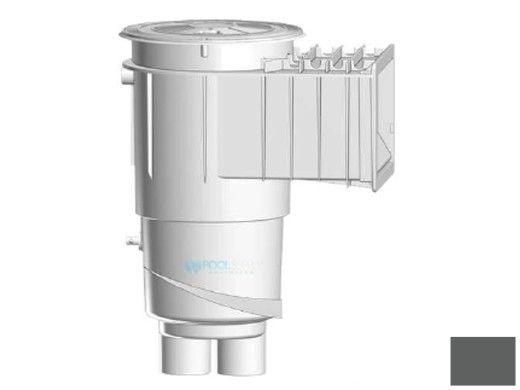 AquaStar Flow Star Water Bonded Skimmer with Flush Face, Float Assembly, Basket, Lid and Adjustable Collar | Dark Gray | SKR17105