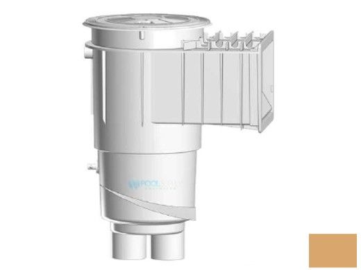 AquaStar Flow Star Water Bonded Skimmer with Flush Face, Float Assembly, Basket, Lid and Adjustable Collar | Tan | SKR17108