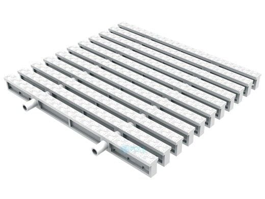 AquaStar 12" Perpendicular T-Bar Deck Drain | 20 Feet | White | TBAR12-20-101