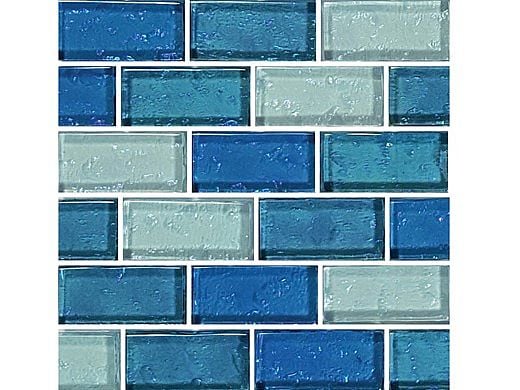 Artistry In Mosaics Galaxy Sky Blue Blend Glass Tile | 1x2 | GG82348B18