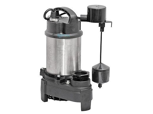 Superior Pump Submersible Sump Pump | 1 HP Stainless Steel | Side Discharge with Vertical Float Switch | 25' Cord and 25' Nylon Rope | 92159