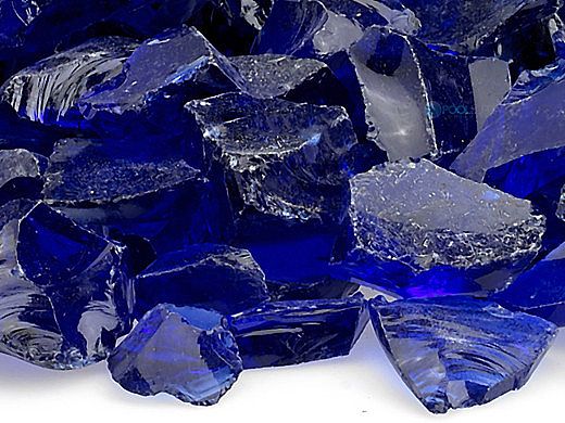American Fireglass Medium Recycled Glass Collection | Dark Blue Fire Glass | 55 Pound | CG-DKBLUE-M-55