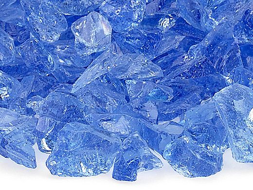 American Fireglass Small Recycled Glass Collection | Light Blue Fire Glass | 10 Pound Jar | CG-LTBLUE-J