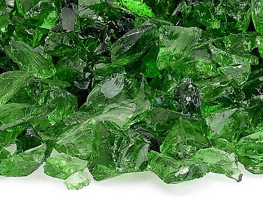 American Fireglass Small Recycled Glass Collection | Light Green Fire Glass | 10 Pound Jar | CG-LTGREEN-J
