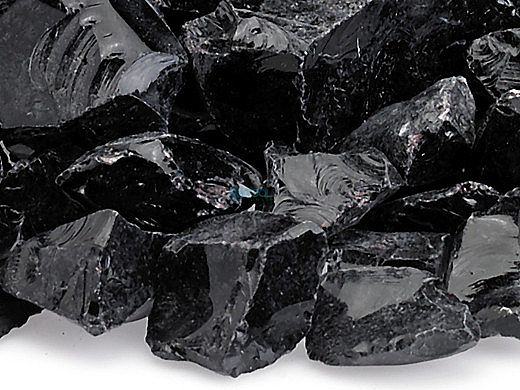 American Fireglass Medium Recycled Glass Collection | Onyx Fire Glass | 55 Pounds | CG-ONYX-M-55