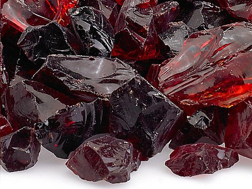 American Fireglass Medium Recycled Glass Collection | Red Fire Glass | 55 Pounds | CG-RED-M-55