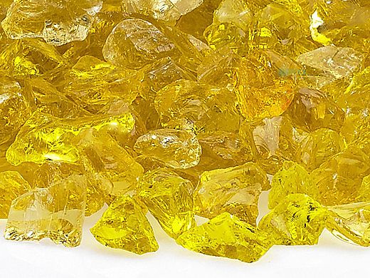 American Fireglass Small Recycled Glass Collection | Yellow Fire Glass | 10 Pound Jar | CG-YELLOW-J