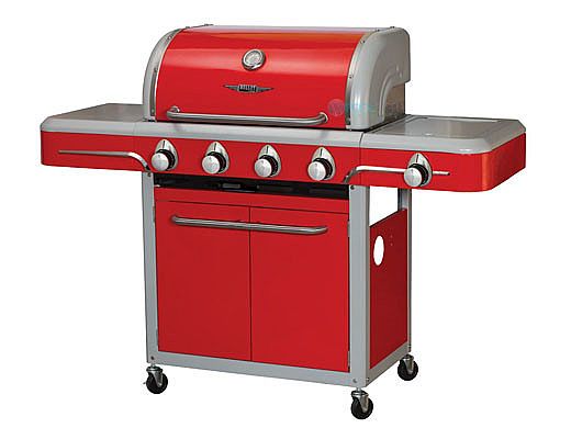 Bullet Bel Air 4 Burner Vintage Grill Cart by Bull Outdoor Products | Candy Apple Red | 79000