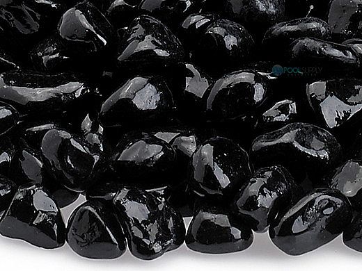 American Fireglass Eco Glass Collection | Jet Black Glass Beads | 10 Pound Jar | ECO-BLK-J