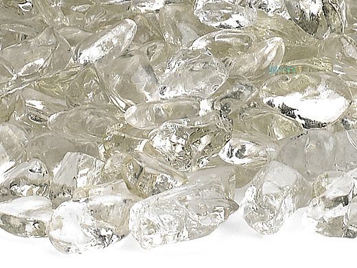 American Fireglass Eco Glass Collection | Crystal White Glass Beads | 55 Pounds | ECO-WHT-55