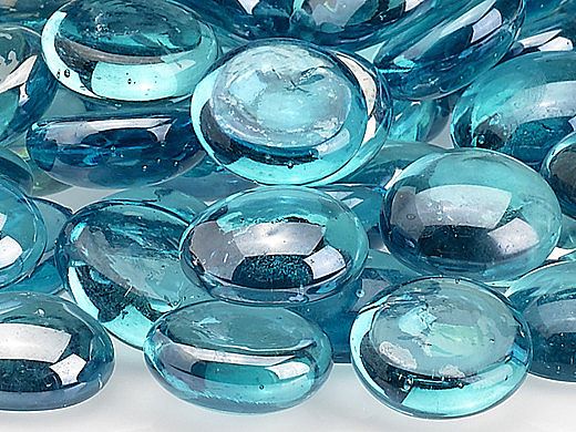American Fireglass Half Inch Fire Beads Collection | Aqua Blue Luster Fire Beads | 25 Pounds | FB-AQULST-25