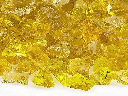 American Fireglass Medium Recycled Glass Collection | Yellow Fire Glass | 55 Pounds | CG-YELLOW-M-55