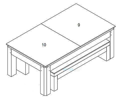 NewPort 7' Reversible 2-Piece Melamine Dinning/Table Top 'B' | Part #10 | NGP6228