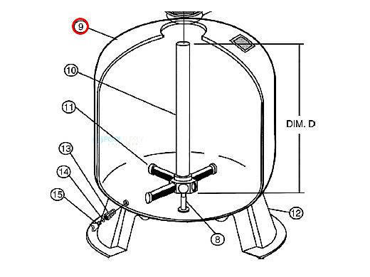 Pentair Tank and Foot Assembly with Buttress Thread | Black | 155342