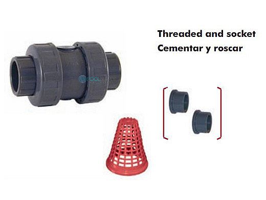 Fluidra USA 2" Ball Check Valve 240 PSI Combo Connections | 27001
