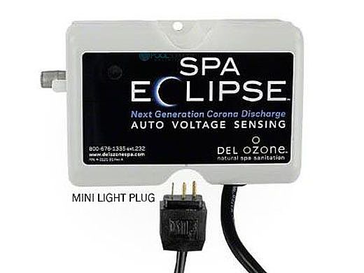 DEL OZONE Spa Eclipse Corona Discharge Ozone Generator | 1,000 Gallons | 100V/250V | Mini Light Cord | ECS-1RPLIM-U