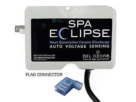 DEL OZONE Spa Eclipse Corona Discharge Ozone Generator | 1,000 Gallons | 100V/250V | Flag Connector Cord | ECS-1RPFC-U