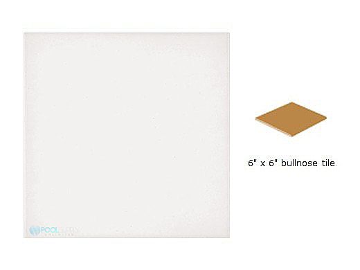 National Pool Tile 6x6 Radius Bullnose Pool Tile | White - Radius Bullnose | A3602 WHITE