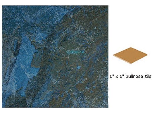 National Pool Tile Coral 6x6 Single Bullnose Pool Tile | Gorgonian Teal | CRL-TEAL SBN