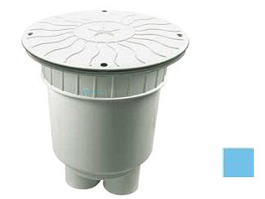 AquaStar 10" Round Debris Catcher Suction Outlet Cover with 2 Port Double Deep Sump Bucket (VGB Series) | Blue | 10LT104B