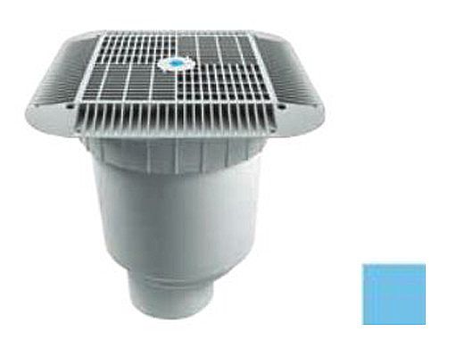 AquaStar 16" Square Grate with Double Deep Sump Bucket | with 4" Socket (VGB Series) | Blue | 1216104D