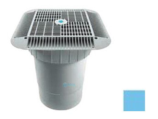 AquaStar 16" Square Grate with Double Deep Sump Bucket | with 6" Socket (VGB Series) | Blue | 1216104F