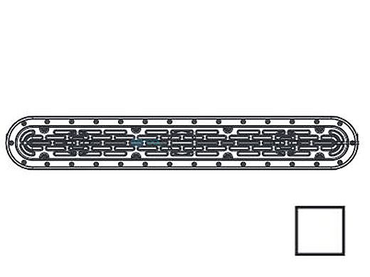 AquaStar 32" Channel Drain Flat Grate Suction Outlet with Scews | Without Frame for Vinyl Sump | White | 32CDFLNFV101