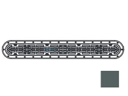 AquaStar 32" Channel Drain Flat Grate Suction Outlet with Scews | Without Frame for Vinyl Sump | Dark Gray | 32CDFLNFV105