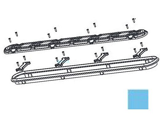 AquaStar 32" Channel Drain Frame Only with Screws and Dog Bones | Blue | 32CDFR104