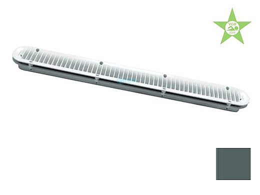 AquaStar 32" Channel Drain Debris Catcher Suction Outlet with Frame | Dark Gray | 32CDLTFR105