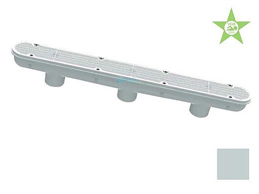 AquaStar 32" Channel Drain Pinhole Anti-Entrapment Suction Outlet Cover with 3 Port Sump (VGB Series) | Light Gray | 32CDPH103